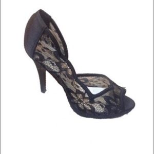 Black lace heels